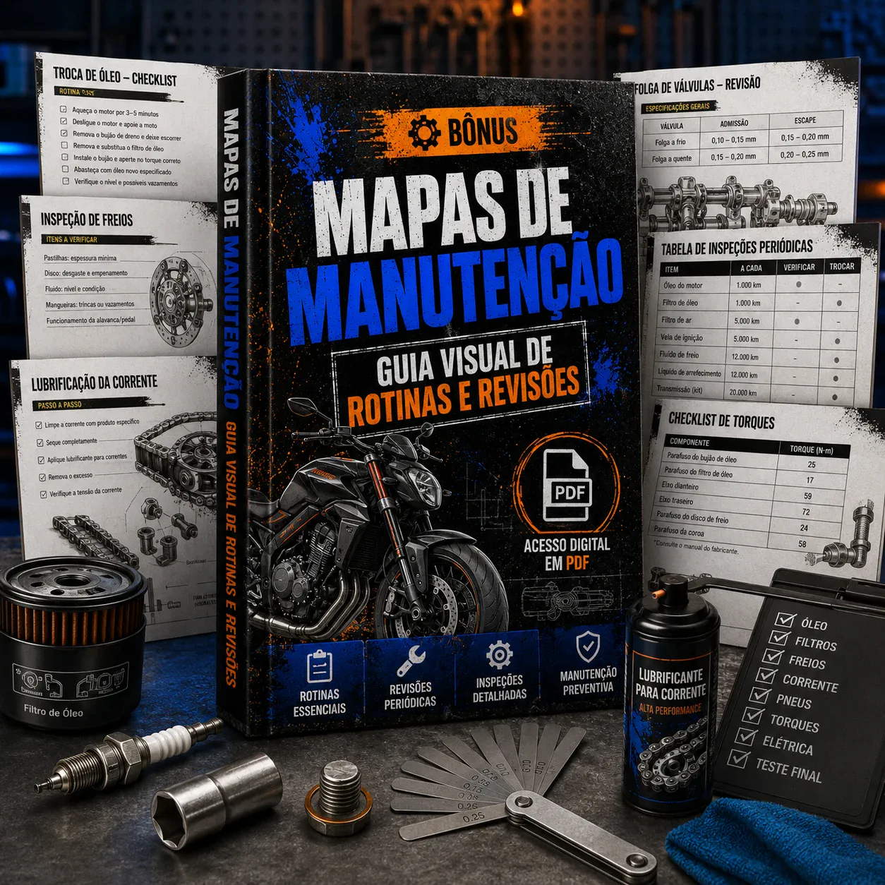 Bônus Mapas de Manutenção: guia visual de rotinas e revisões